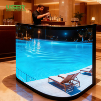 Pantalla LED Curva Personalizada para Stand de Exhibición, Flexible, P1.25, P1.53, P1.8, P2, P2.5, Pantalla LED para Mostrador