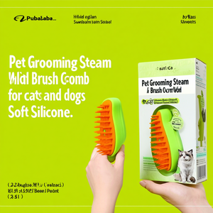 <b>Pet</b> Grooming Steam <b>Brush</b> Comb for Cats and Dogs Soft Silicone - Product Image 2