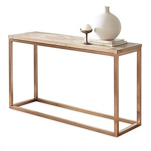 Mesa de Centro (Juego de 2) con borde de madera y espejo de bronce con incrustaciones, diseño único, superventas - Product Image 4