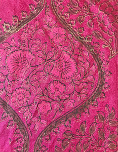 Tela de Algodón Estampada a Mano con Diseño Floral Paisley |   Textil Étnico Indio Rosa Rani - Product Image 3