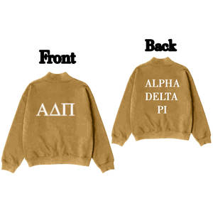 Custom Winter <b>Travel</b> Fashion Women's University Greek Letter Print Mock <b>Neck</b> Sweatshirt with Front Logo-Streetwear Apparel - Product Image 6