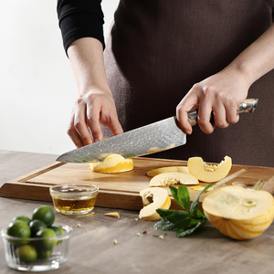 Vente en gros personnalisé Qualité supérieure OEM ODM Service Couteau de chef en acier Damas Couteau de cuisine Couteau de coupe avec manche en résine - Product Image 5