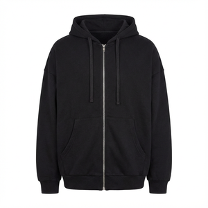 Sudadera con Capucha Extra Grande Personalizada para Hombre, Sudadera con Cierre y Hombros Caídos, Sudadera Extra Grande con Cierre para Hombre en Varios Tamaños y Colores - Product Image 2