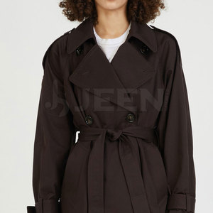 Abrigo largo para mujer Gabardina de invierno Tarifa al por mayor Gabardina con bolsillos laterales de buena calidad - Product Image 4