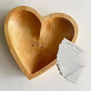 Bol de prière coeur le plus vendu bol de pâte en bois sculpture bougie en bois faisant un bol rural décoration de la maison prière Religion - Product Image 1