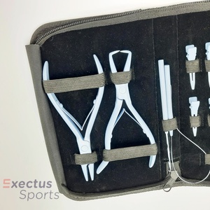 Kit de herramientas de pinzas para extensiones de cabello de acero inoxidable azul cielo de alta calidad con clips, aguja, tijeras y cinta adhesiva. - Product Image 5