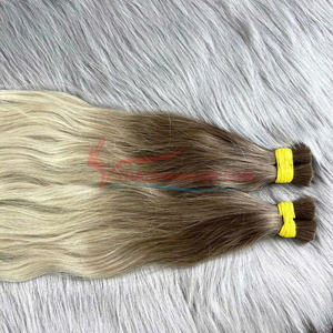 Extensiones de cabello Remy Thanh Hair más vendidas, cabello de cutícula virgen de Vietnam, cabello ondulado Natural a granel para Color, doble dibujado, 100g listo - Product Image 6