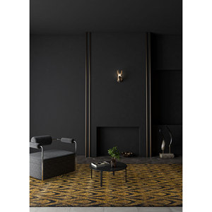 Alfombra Azalea de Lana y Seda de Bambú Anudada a Mano, Diseño Geométrico Gris y Negro, 10 mm, Rectangular, para Pasillo o Habitación, para Adolescentes, LRB-1696 - Product Image 5