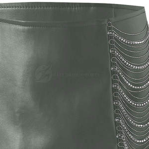 Falda informal de cuero genuino para mujer, cintura alta, ecológica, elegante, cómoda, para todas las estaciones - Product Image 3