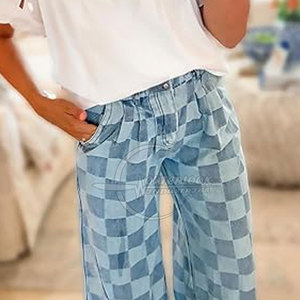 Gran oferta, pantalones informales de pierna ancha para mujer, pantalones informales de pierna ancha recta, pantalones de Hip Hop de Color personalizado - Product Image 2