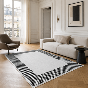 Alfombra Lavable Geométrica Cuadrante Pewter RW3047203 de Rug Weavers, Venta al por Mayor, Chenilla Lavable, 10 Tamaños - Product Image 4
