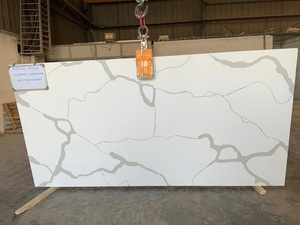 SUNNY EVAN Super Jumbo Size Calaccatta Quartz Grey Stone Slab Modern Design Ivory White <b>Kitchen</b> Quartz Slab 18mm Thick - Product Image 4