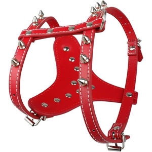 Wholesale Adjustable PU Leather <b>Dog</b> Harness Solid Color Spiked Studded Puppy Vest Quality Pet Harness for Small <b>Dogs</b> OEM ODM - Product Image 6