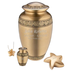 Urne funéraire rectangulaire en aluminium pour cendres humaines, faite à la main, design Art Déco écologique, capacité 1-2L, support inclus - Product Image 3