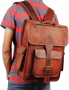 Mochila de Cuero Genuino para Hombre y Mujer, Hecha a Mano, Bolsa para Portátil, Oficina, Viajes, Estilo Vintage - Product Image 4