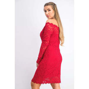 Abito rosso in pizzo aderente Jump Juniors' taglia extra small con vita naturale - Product Image 3