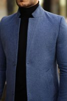 Abrigo de lana cruzado para hombre, estilo parka, a cuadros, corte regular, clásico de invierno, con solapa, informal de negocios, cálido, con botones, talla única