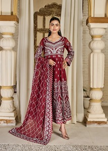Vestido de fiesta de estilo pakistaní para mujer, vestido de gasa de diseño tradicional, vestido de fiesta de gasa tradicional elegante para mujer - Product Image 5
