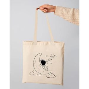 Nova Astronaut Moon Cotton Tote <b>Bags</b> Handle Durable Recyclable Heat Transfer Screen Cartoon Letter <b>Medium</b> for Advertising - Product Image 6