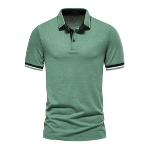 Polo de Golf de Alta Calidad para Hombre, Color Sólido, Corte Regular, Logotipo Personalizado Impreso, Tejido de Algodón, Talla Grande - Product Image 1