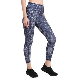 Pantalones de yoga para mujer superventas sublimados azul cintura alta ropa deportiva gimnasio ocasión señoras nueva llegada al por mayor - Product Image 4