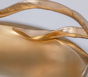 Plateau de service décoratif en métal avec bol en verre et support floral Centre de table de luxe - Product Image 2