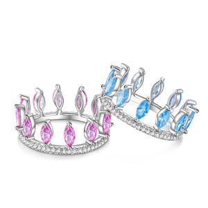 Jeulia <b>Crown</b> Marquise Cut Sterling Silver Engagement <b>Ring</b> Set with Zircon - Product Image 4