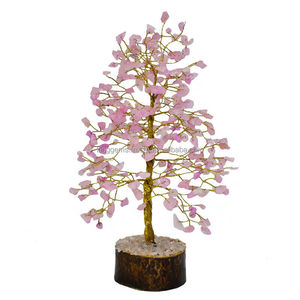 Vente en gros à base de bois M-SEAL de qualité supérieure Décoration de la maison Guérison naturelle Reiki Feng Shui Style Rose Pierre semi-précieuse Artisanat - Product Image 1