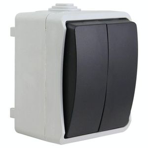 IP44 Waterproof Single <b>Switch</b> <b>with</b> Double Connection EU <b>Plug</b> for Kitchen Bathroom Use - Product Image 1