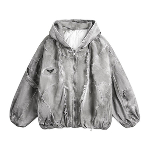 แจ็กเก็ตมีฮู้ดขนแกะแบบปะติดมีฮู้ดผ้าหนาโอเวอร์ไซส์สำหรับฤดูหนาว - Product Image 4