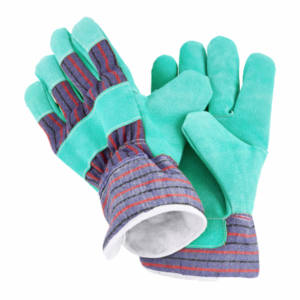 Gants de travail robustes de qualité supérieure, paume en cuir de vachette grainé lisse, tissu en coton, résistants au froid et à la chaleur, taille industrielle - Product Image 3