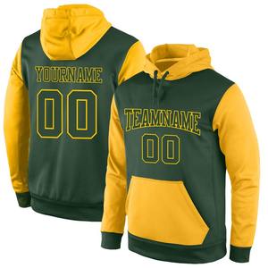 Wholesale & Dropship Custom Stitched <b>Green</b> <b>Green</b>-Gold Sports Pullover Sweatshirt <b>Hoodie</b> - Product Image 1