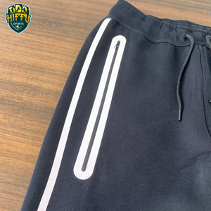 New Arrival Custom Brand Solid 100% Cotton <b>Reflective</b> Hooded Men Tracksuit 2-Piece Set Breathable Quick Dry Fleece Winter - Product Image 6