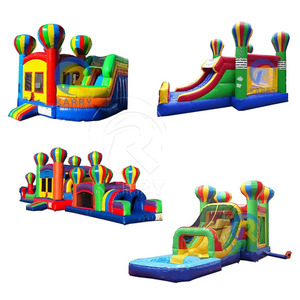 เครื่องเล่นเป่าลมรูปทรงโค้งรุ้งเชิงพาณิชย์  ทำจาก PVC คุณภาพสูง พร้อมสไลเดอร์และบ้านลม  ตกแต่งธีมบอลลูน  สนามเด็กเล่นแบบกระโดด - Product Image 4