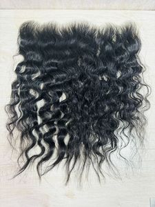 13/6 HD 20 pulgadas Frontal crudo indio cabello humano sin procesar rizado ondulado recto Jerry Curl textura templo cutículas del cabello alineadas - Product Image 2