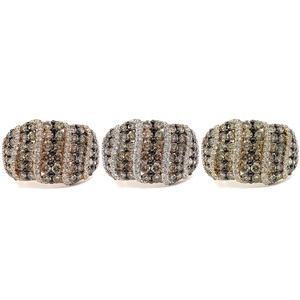 Livraison Rapide, Anneaux Classiques pour Anniversaire de Mariage, Haute Couture, Or Rose 18 carats massif, Diamants blancs et bruns en grappe, pour femmes - Product Image 4