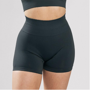 Nouveaux arrivages Shorts de sport de yoga taille haute sans entrejambe pour femmes Shorts de sport de course à pied avec logo pour femmes - Product Image 4