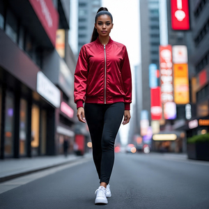 Blouson court de baseball léger Bomber manteau en Satin imprimé personnalisé femme blouson Bomber en Satin brodé femmes - Product Image 2