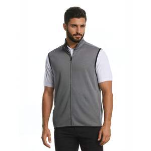 Veste en cuir polaire unisexe Heather sans manches coupe-vent légère avec poches zippées, couleurs et logo personnalisés, fabriquée au Vietnam - Product Image 1