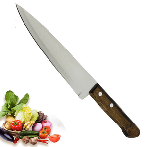 Vente en gros de couteaux de chef professionnels OEM ODM de qualité supérieure personnalisés, couteau de cuisine avec manche en bois dur et lame tranchante fixe - Product Image 1