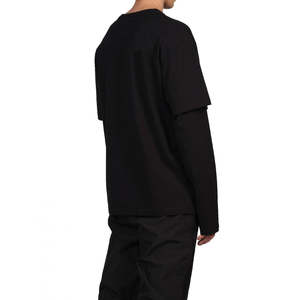 Camiseta de manga larga de doble capa de último estilo Waffle Knit recortada con patrón cuadrado camiseta de impresión Digital para hombres - Product Image 4