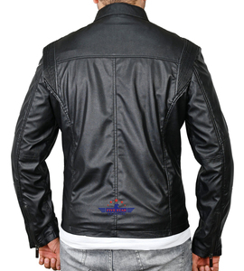 Sean Veste en cuir de mouton nappa pour hommes Style sportif Design de base à manches longues Doux Durable Coupe normale Fermetures à glissière - Product Image 4