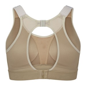 Sujetador sin costuras, sin tirantes, copa completa, cierre frontal, encaje, tejido sólido, de secado rápido, 100% algodón, estilo básico - Product Image 2