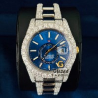 Reloj de Lujo para Hombre con Diamantes Moissanite de Corte Brillante, Esfera de Cristal Analógica, Acero Inoxidable, Estilo Hip Hop, VVs Mejorados