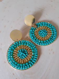 Intricate <b>Threaded</b> Earrings with Seed <b>Bead</b> Detail - Product Image 2