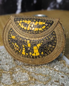 Bolso de mano de noche de lujo de moda informal con lentejuelas de hierro hecho a mano de alta calidad de la India - Product Image 3