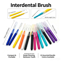 Boîte portable de 50 brosses interdentaires professionnelles à système push-pull pour le nettoyage des espaces interdentaires, adaptées aux appareils dentaires et à la santé bucco-dentaire