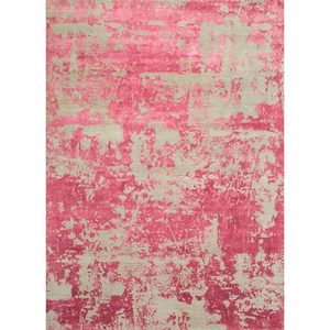 Alfombra Kavi Gris y Negra Anudada a Mano de Lana y Seda de Bambú con Patrón Abstracto para Sala de Estar o Pasillo, Tamaño 9x12 - Esk-431 - Product Image 1