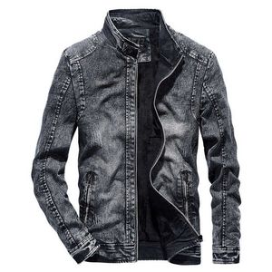 <b>Men's</b> Washed <b>Denim</b> Hoodie <b>Jacket</b> Contrast Sleeve Button Front Pockets Casual Streetwear for Autumn - Product Image 4