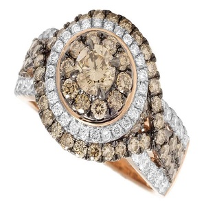 Round Halo Brown Color Moissanite Diamond Engagement <b>Ring</b> For Women Iced Out Hip Hop Jewelry In <b>925</b> <b>Silver</b> - Product Image 3